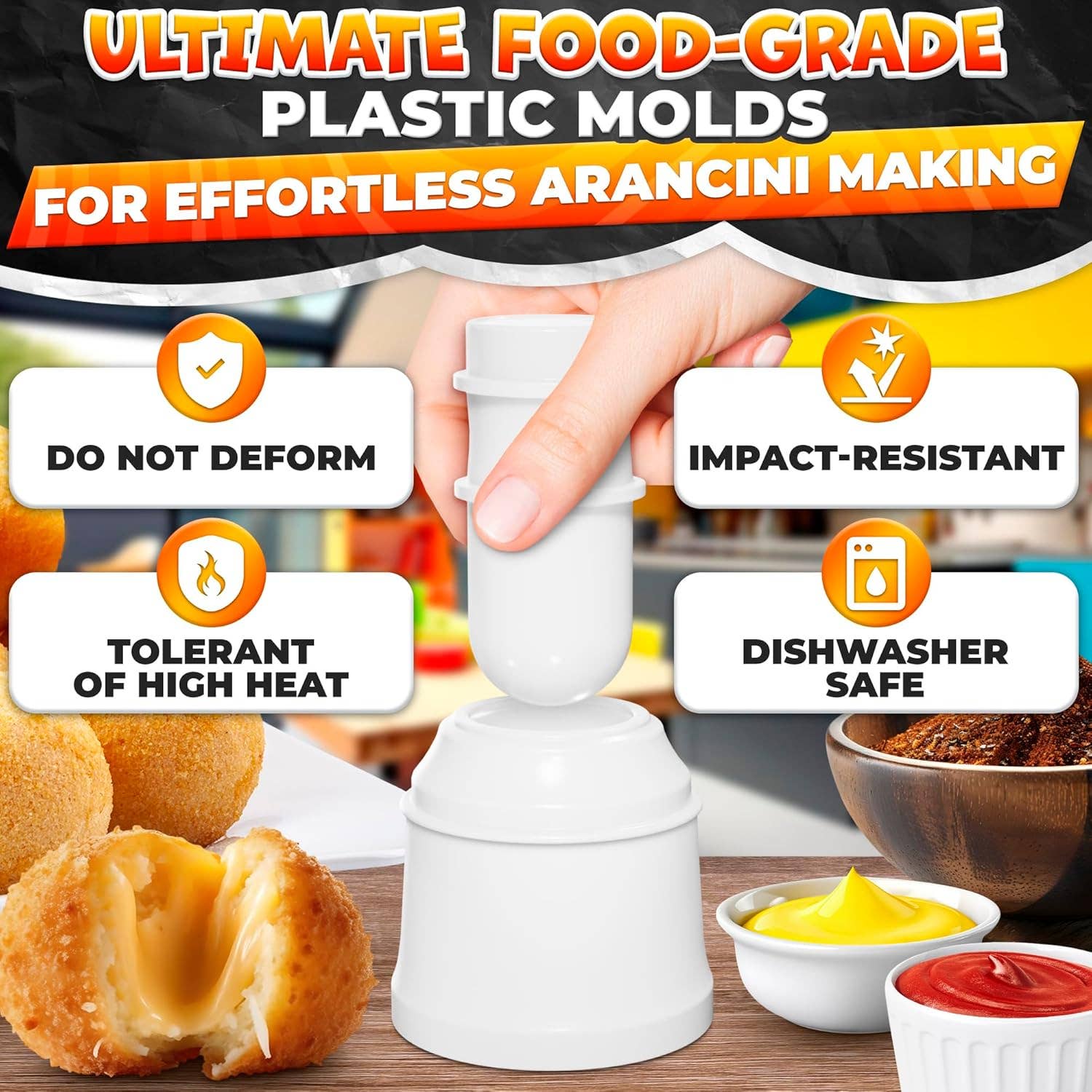 VIGOR - Wholesale Kitchen tool/gadget - Arancini Maker Mold Set Dual Set for Round & Conical Rice3