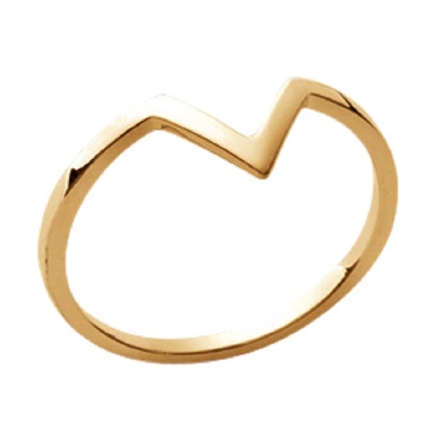 Aria 18K Gold Plated V Ring for wholesale by Jewelry Private Label