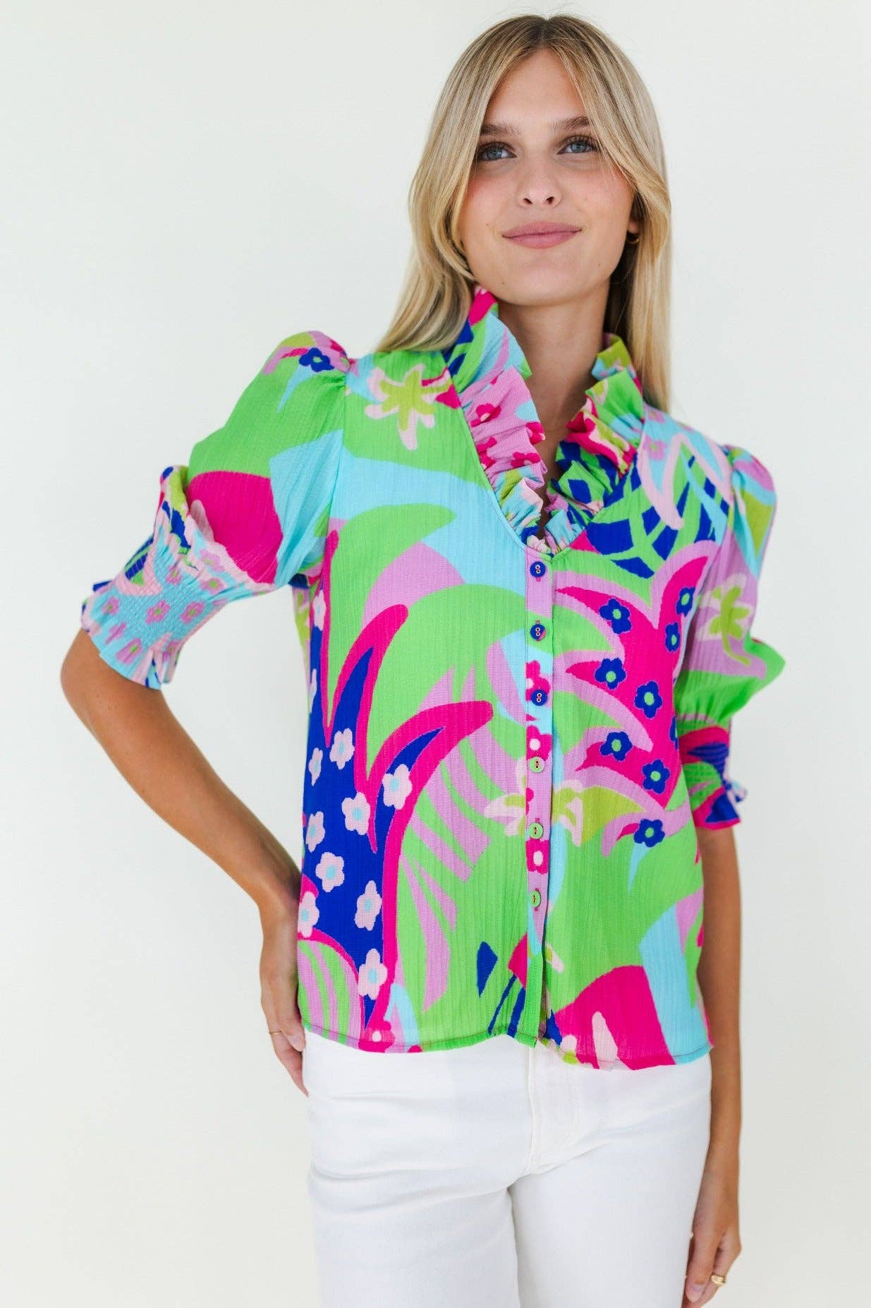 Mary George - Wholesale Button Down Shirt - Women's - Harper Top3