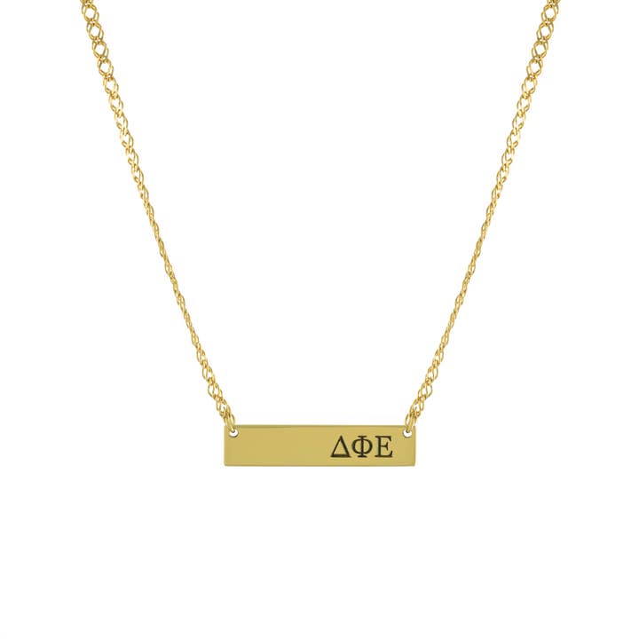 Gold Sterling Silver Sorority Necklace with Extender for wholesale by Athra NJ, INC.