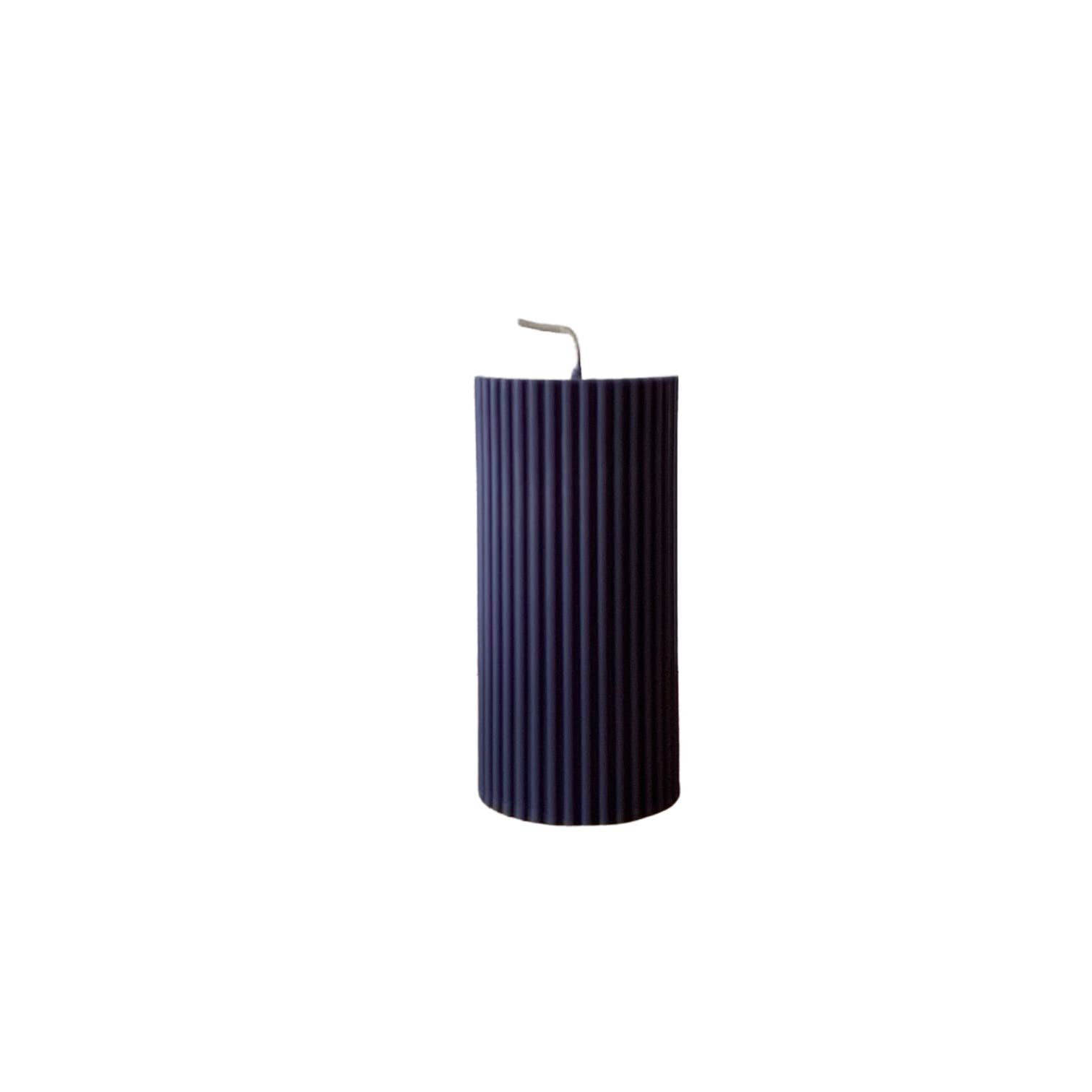 A'lure Scents - Wholesale Pillar Candle - A’lure Striped Pillar Candle S – Navy blue