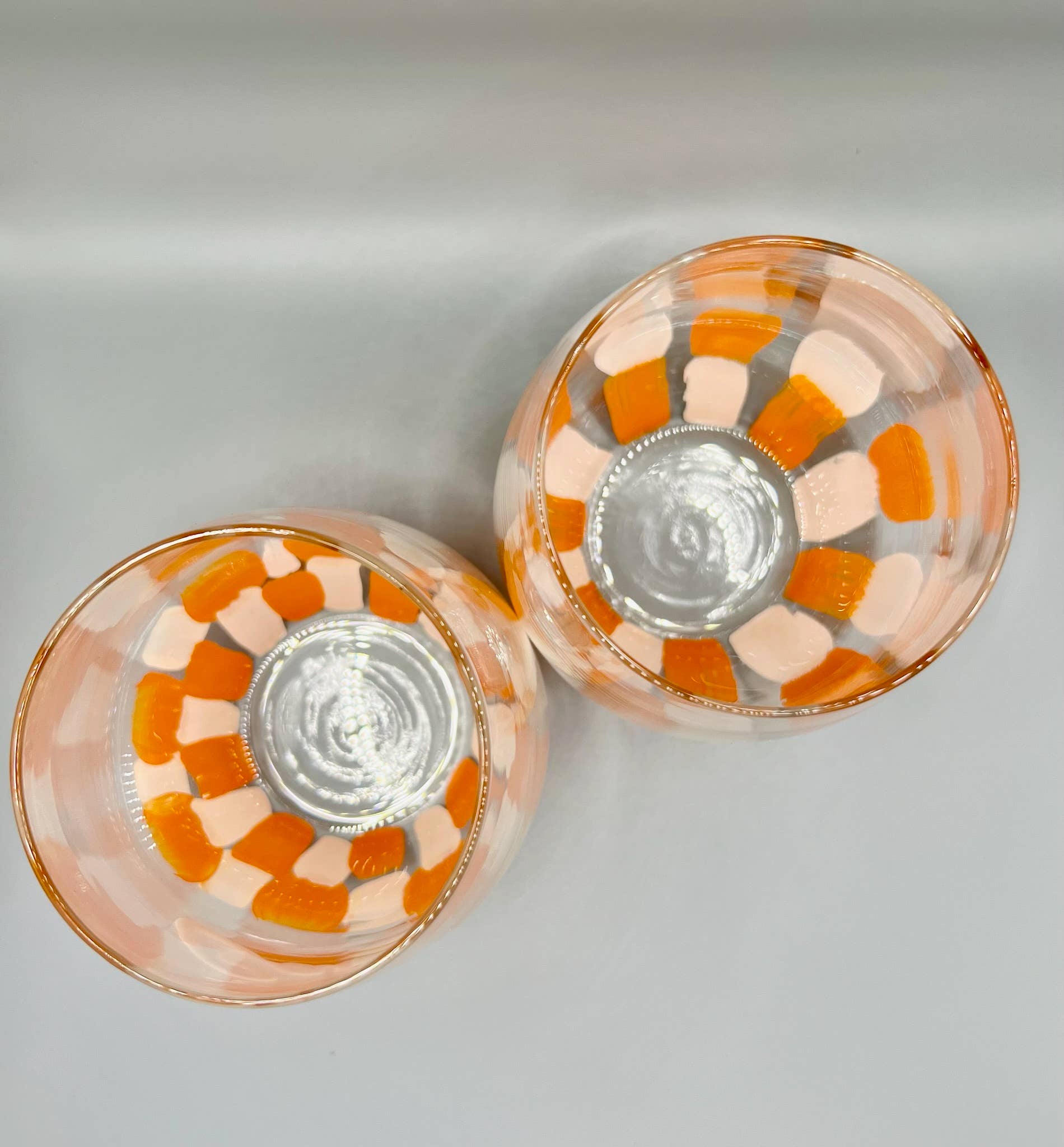 Hand Painted Glass, Co - Wholesale Wine Glass - Two-Tone Color Block Wine Glasses12