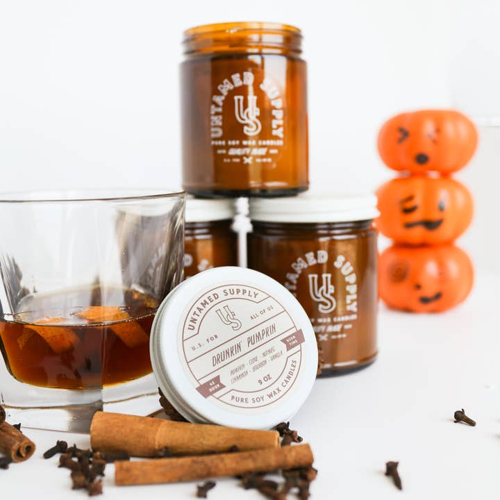 Drunkin Pumpkin Candle for wholesale by Untamed Supply