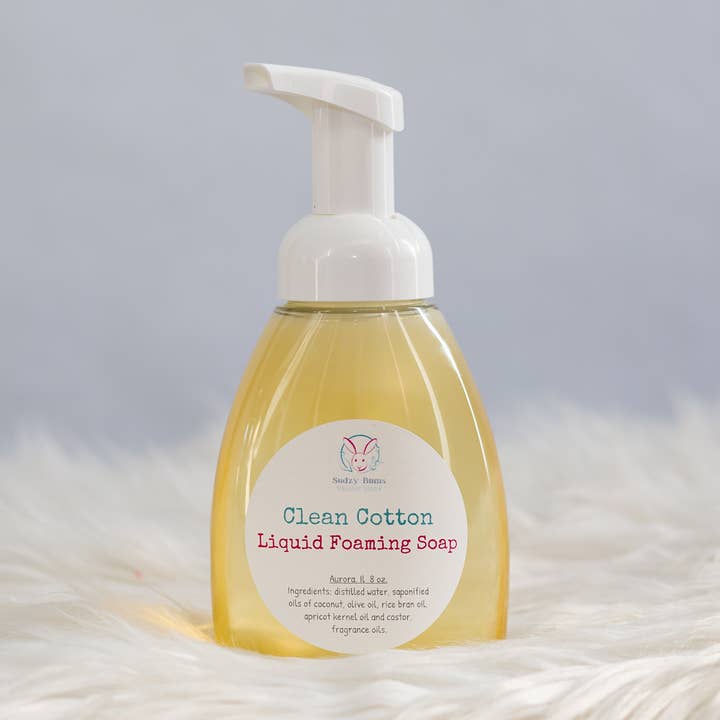 Crisp Cotton Liquid Soap for wholesale by Sudzy Bums LLC