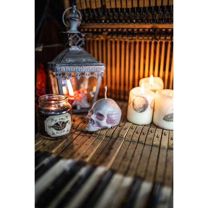 Costurero Real - Vendita all'ingrosso Candele regalo - Decorazione per Halloween, candela, teschio, strega sanguinante, samhain gotico