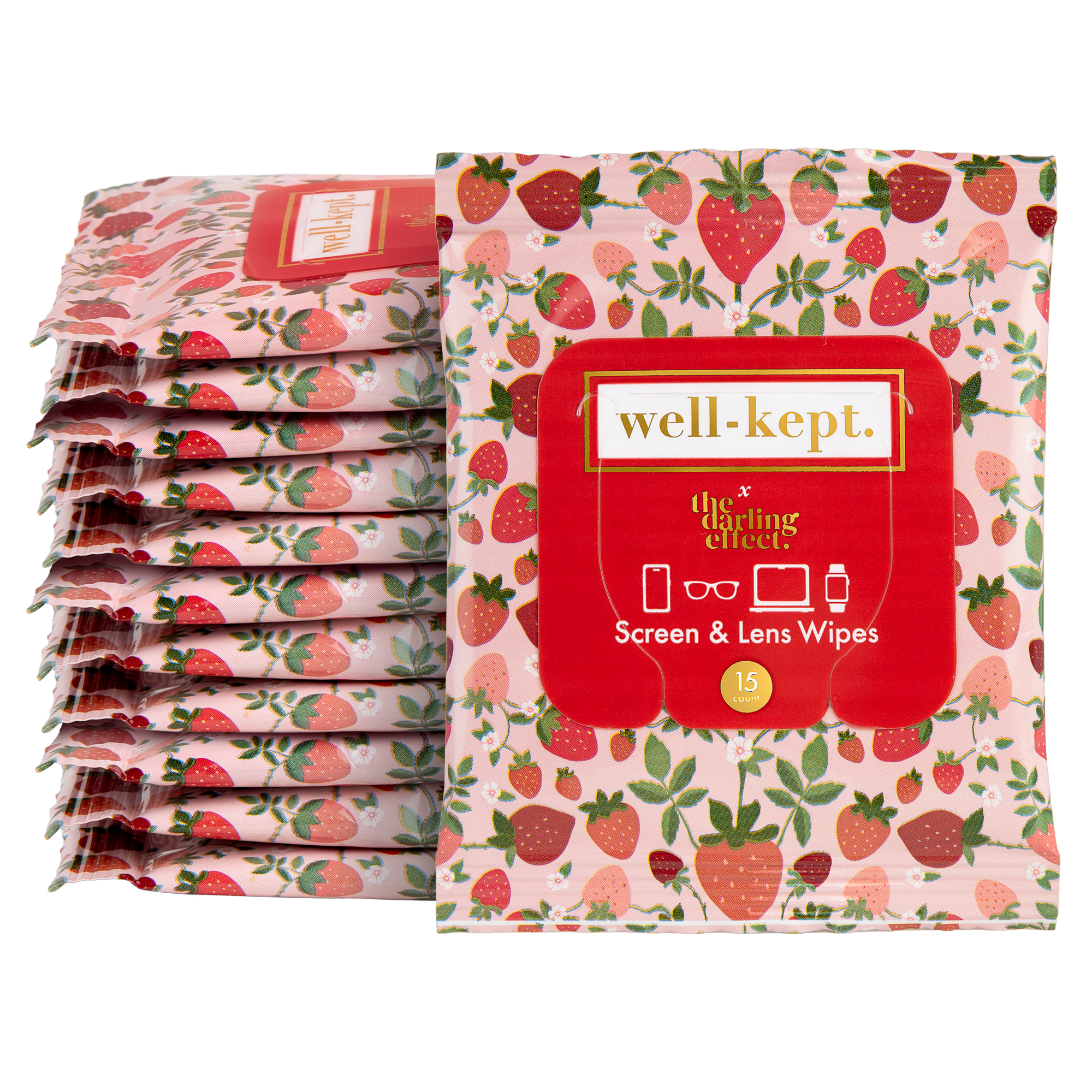 Well-Kept, Screen Wipes - Wholesale Cleaning Cloth - STRAWBERRY FIELDS SCREEN & LENS WIPES1