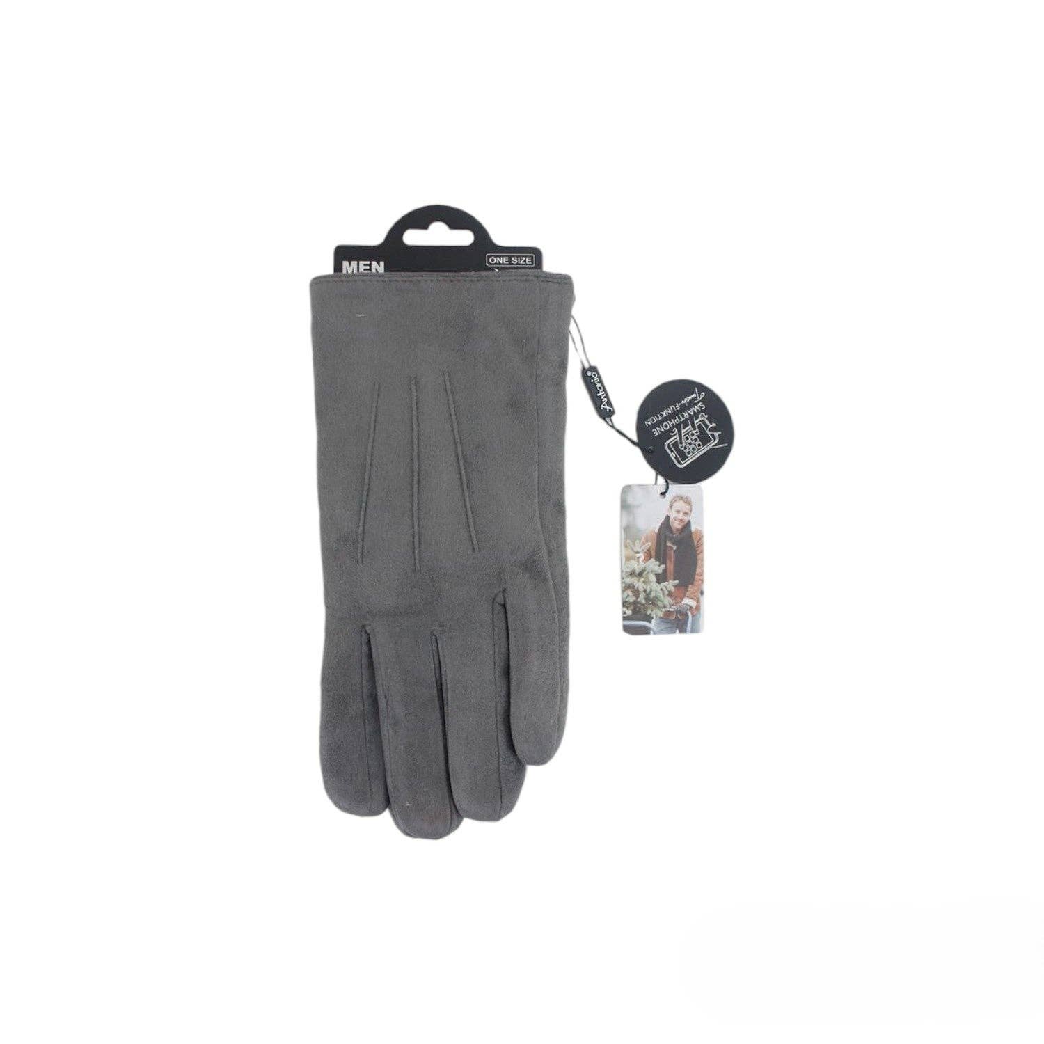 VewoTex - Wholesale Gloves - Men's - Men's Winter Gloves » Lined Gloves » Winter Gloves with Teddy Lining » Suede with Lines » Finger Gloves with Smartphone Touch Function1