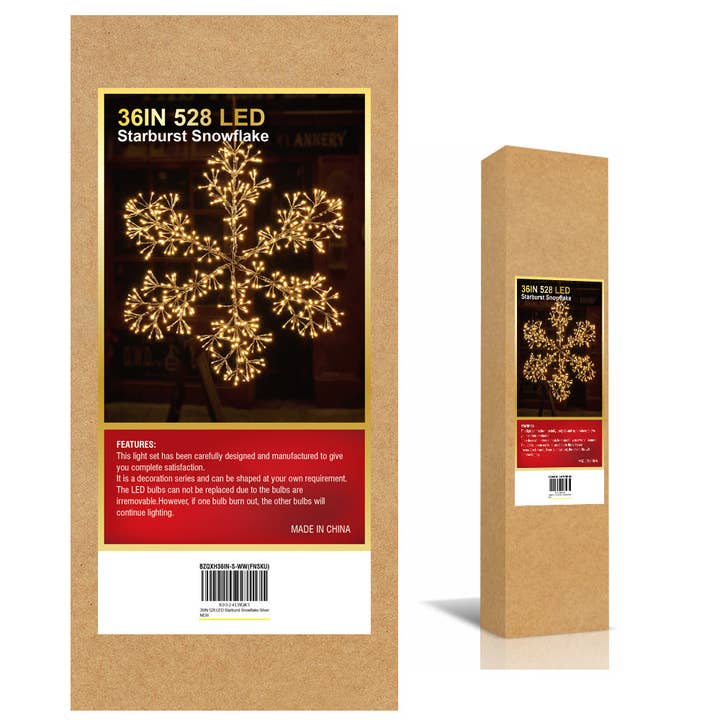 LIGHTSHARE - Wholesale Christmas Decoration - Warm White Snowflake Light - 24IN and 36IN Options Available7