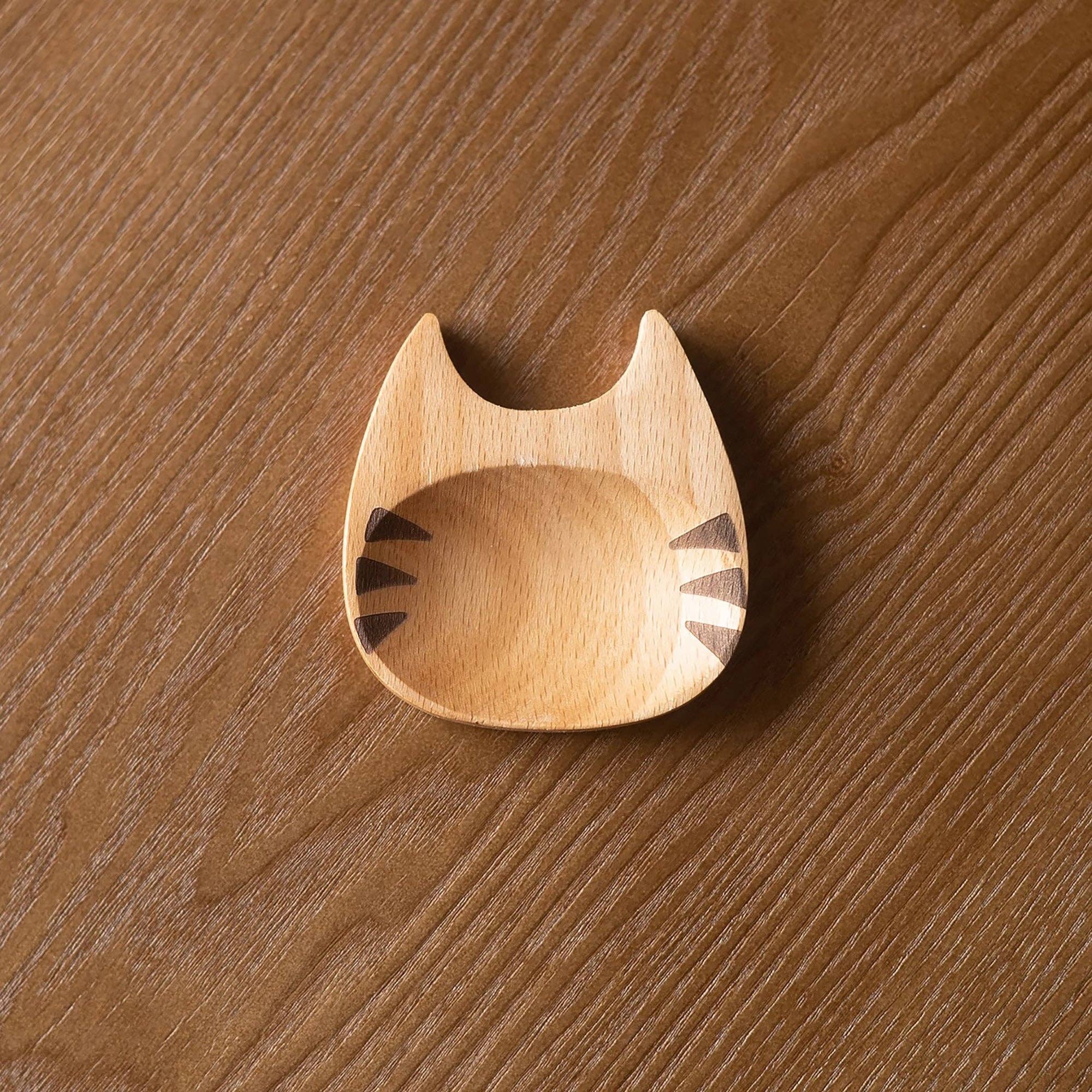 MinoCraft - Wholesale Serving Utensil - Wooden spoon and plate with cat pattern4