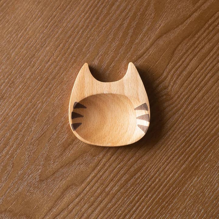 MinoCraft - Wholesale Serving Utensil - Wooden spoon and plate with cat pattern4