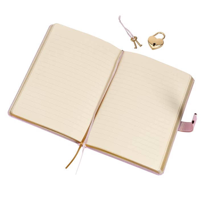 Victoria's Journals - Wholesale Journal/Diary - Kids - Heart Lock Journal for Girls with Key (Metallic Lilac)