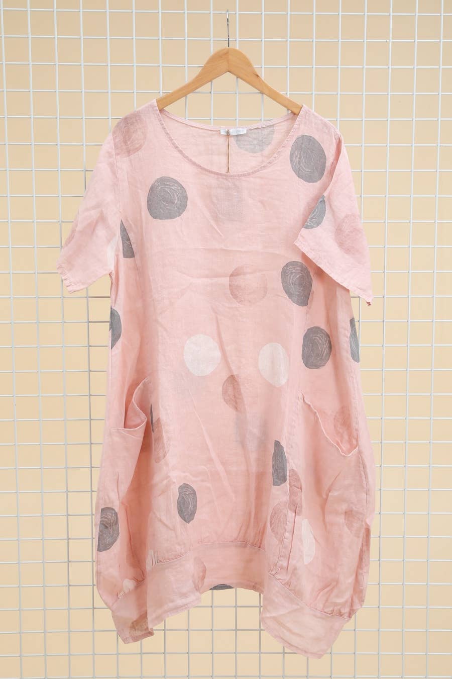 Lea & Luc - Grandes Tailles - Wholesale Dress - Women's - Plus size linen dress printed round SKU 489517