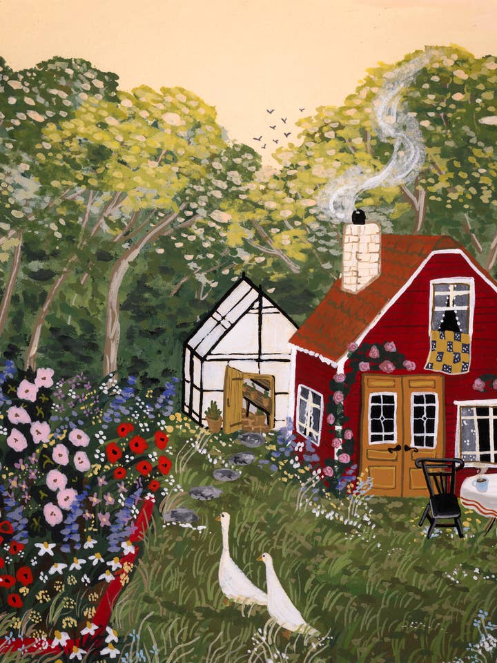 Cottage Garden at Sunset for wholesale by Chimney Smoke Art