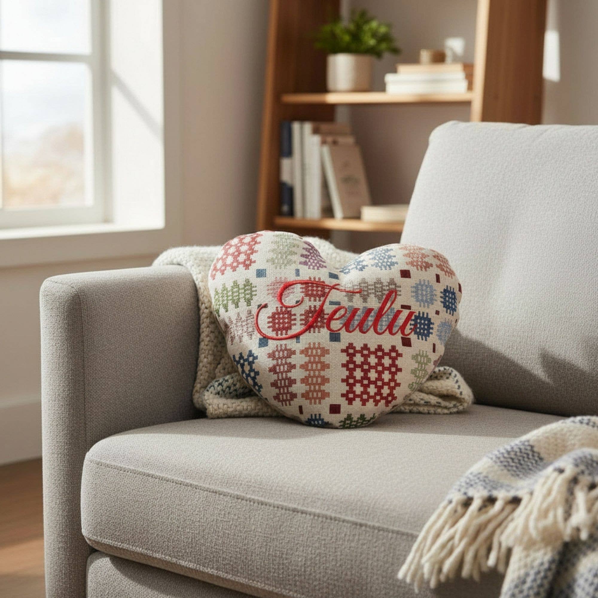 Moose & Co - Wholesale Chair Cushion - Multi Heart Shaped  Welsh tapestry Embroidered cushions 2