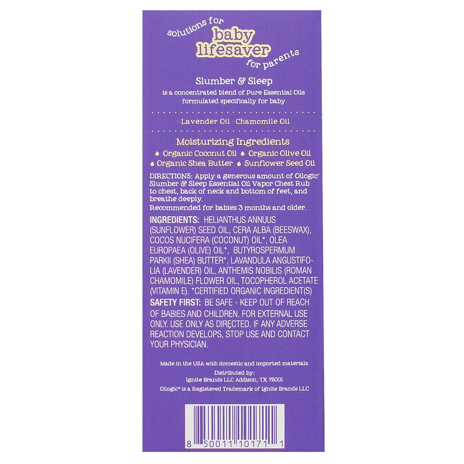 Oilogic Baby & Kid Solutions - Wholesale Chest Rub - Slumber & Sleep Vapor Chest Rub1