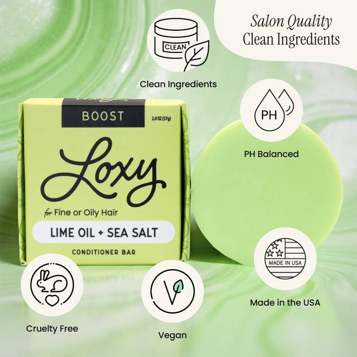 Loxy - Wholesale Hair Conditioner - BOOST: Volumizing Conditioner Bar for normal to fine hair with Lime Oil & Litsea Oil3