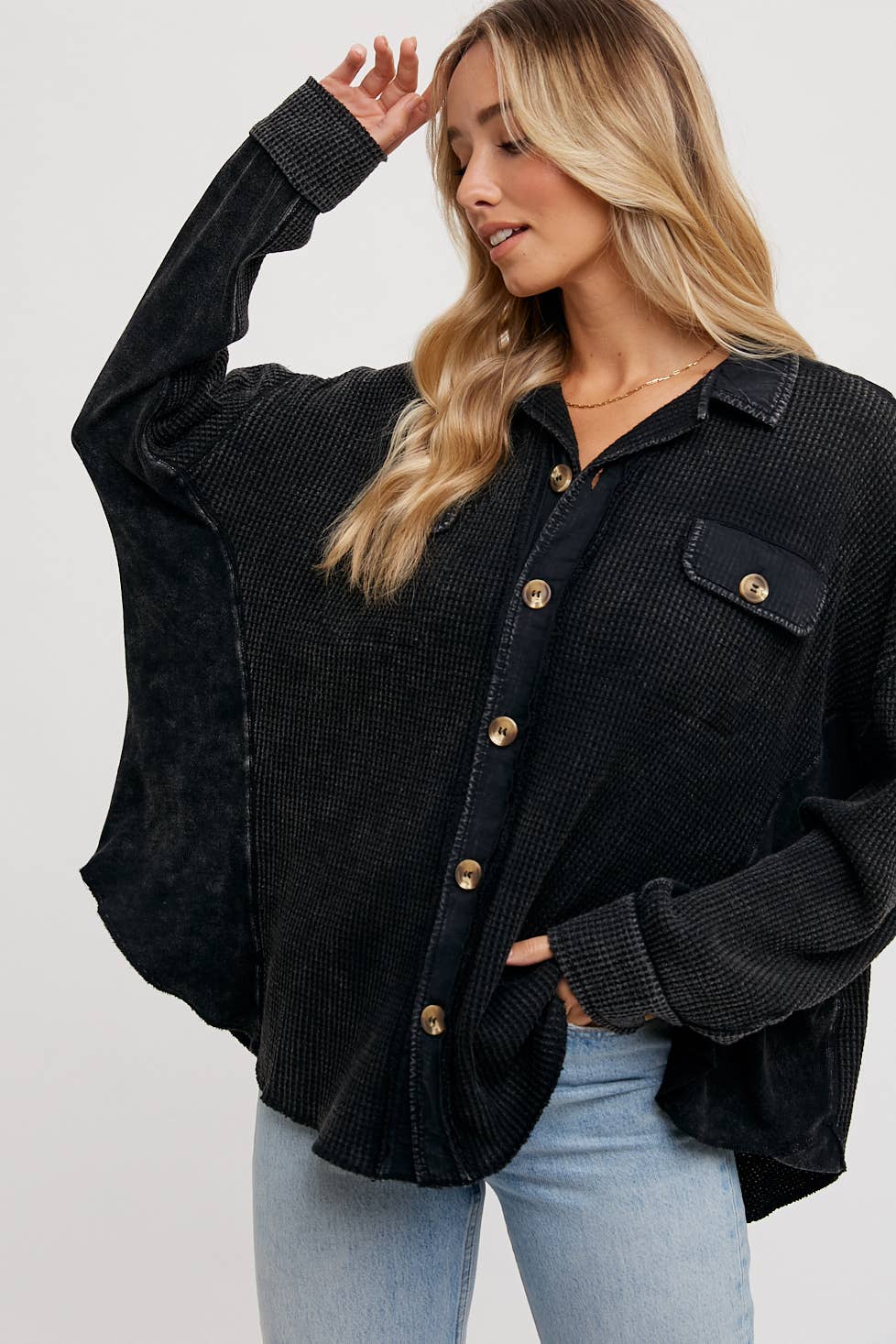 Bluivy – wholesale Jacket – Women's – SLOUCHY WAFFLE KNIT JACKET21