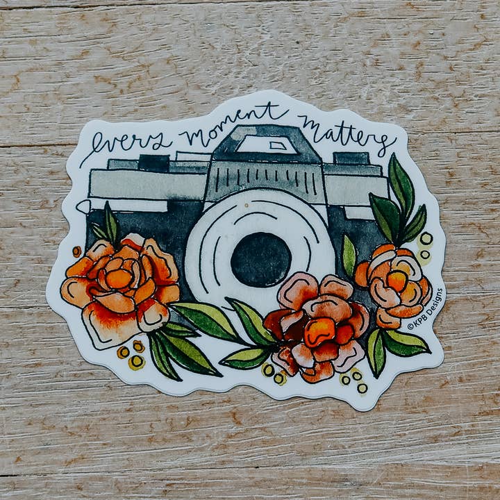 Flower Camera Vinyl Sticker for wholesale by Sticker Girl
