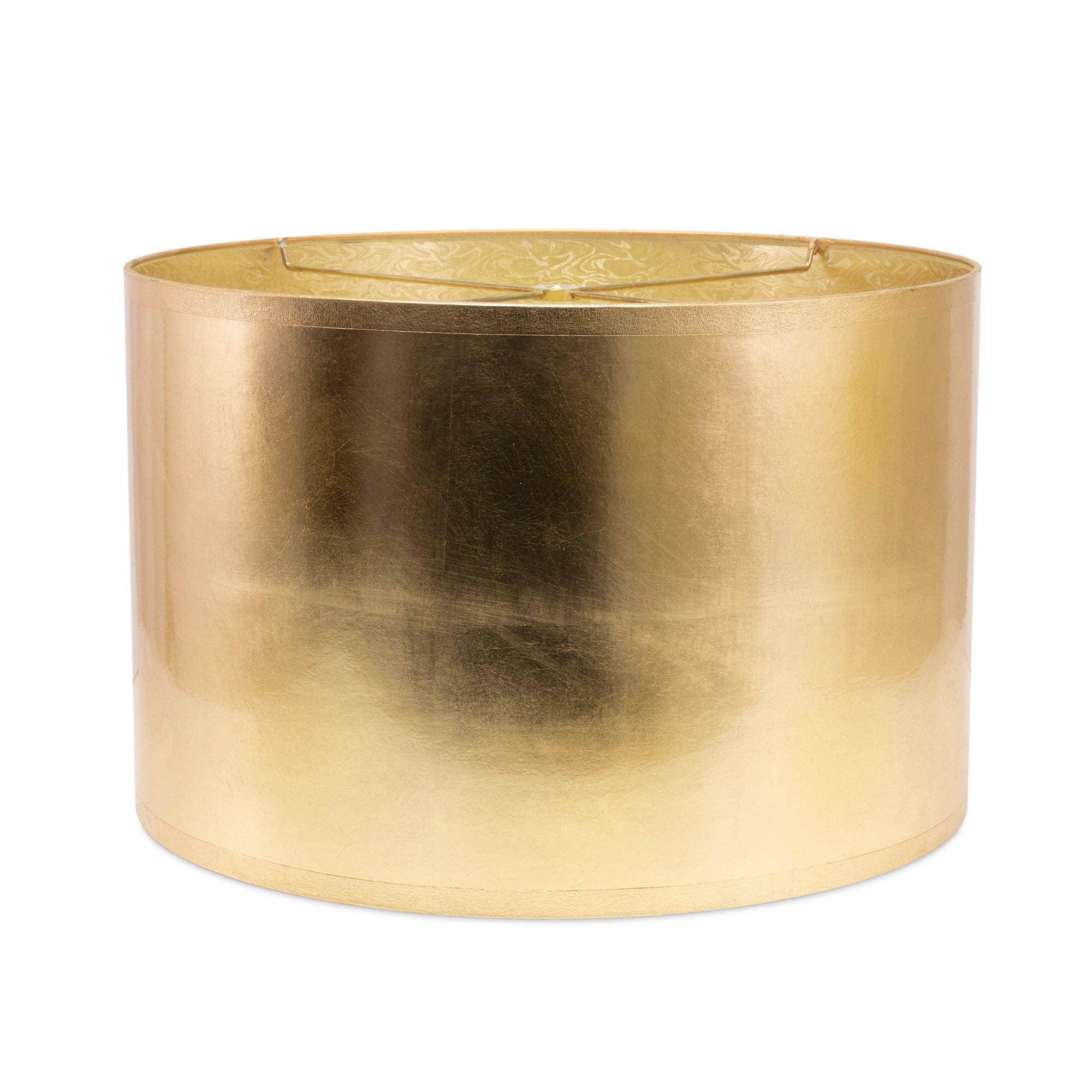 Couture Lamps - Vente Abat-jours - Abat-jour rond en aluminium doré 17 « x 17" x 11"0