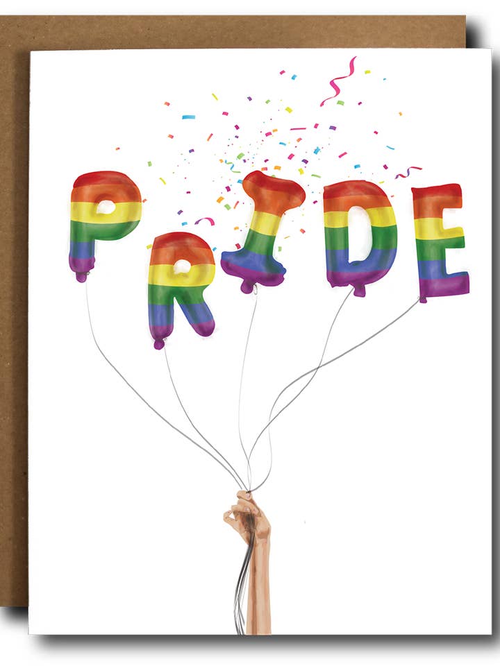 Pride Balloons LGBTQ Card for wholesale by The Card Bureau