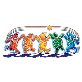 Gypsy Rose - Wholesale Sticker - Grateful Dead Rainbow Dancing Bear & Terrapin Small Sticker