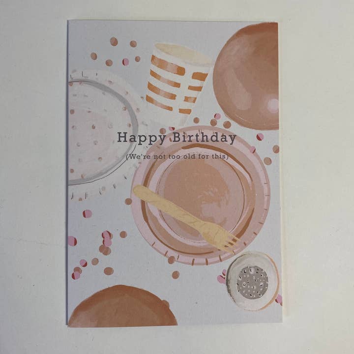Feliz aniversário, não somos velhos demais para isso! Cartão de saudações por atacado de Lise Marie prints