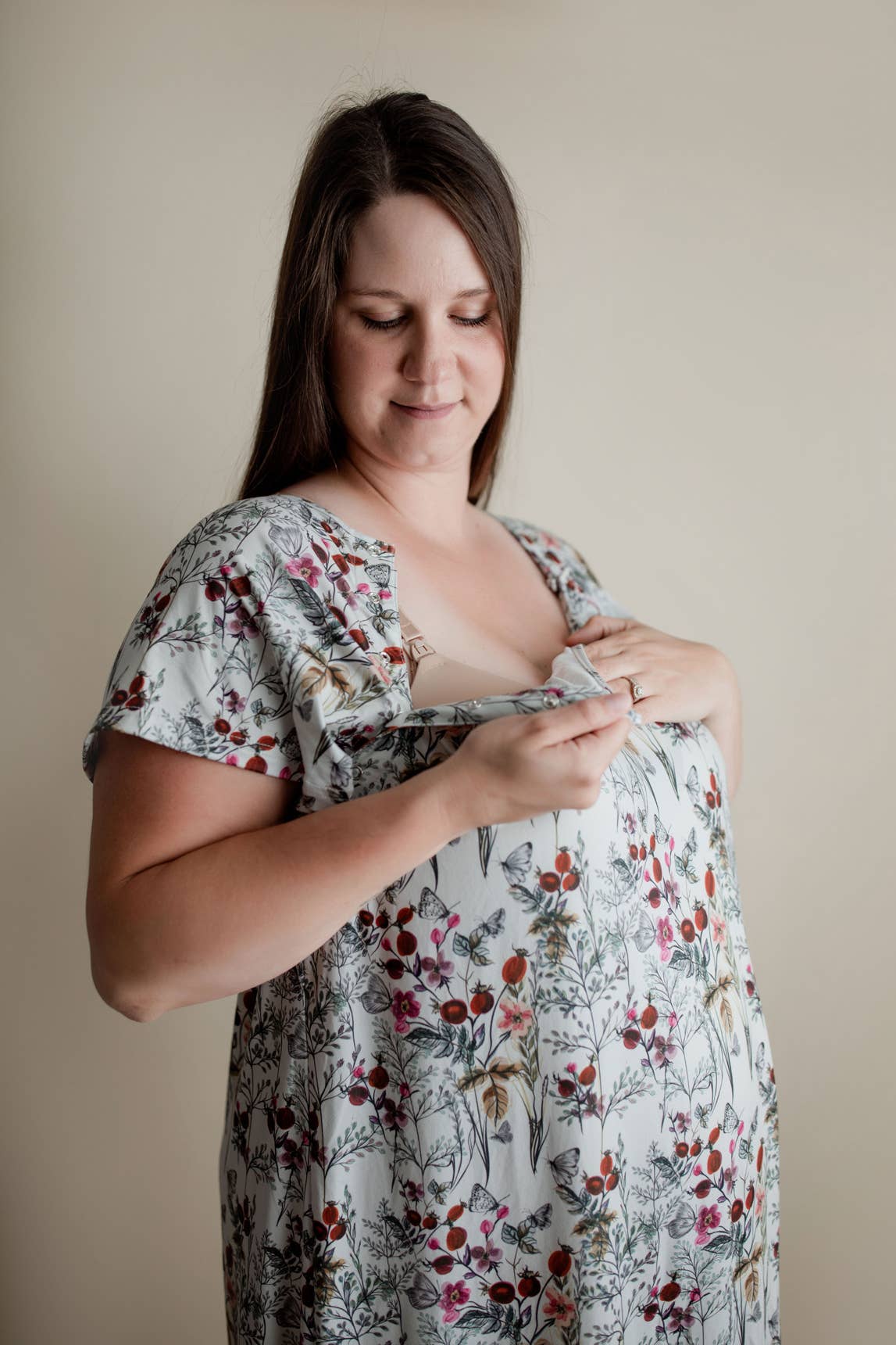 Three Little Tots - Wholesale Dress - Maternity - Floral Mommy Labor and Delivery/ Nursing Gown29