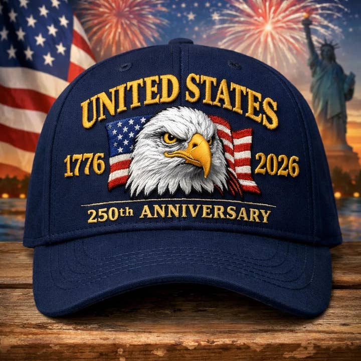 Casquette patriotique du 250e anniversaire des États-Unis, casquette brodée d'un aigle pour la vente par Gemishi
