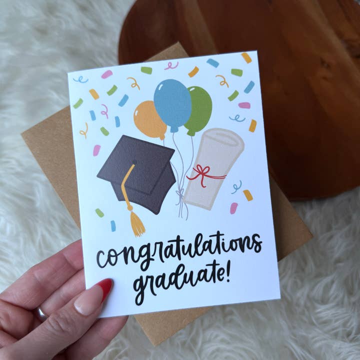 "Congratulations graduate!" Graduation Celebration Card for wholesale by Big Moods