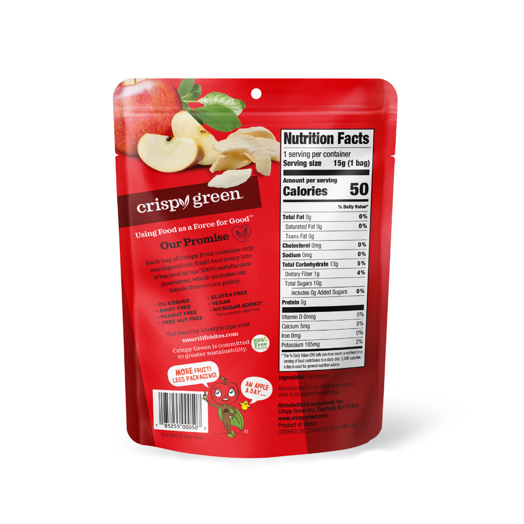 Crispy Green - Wholesale Dried/Dehydrated Fruit - Freeze Dried Apple 15g, Single1