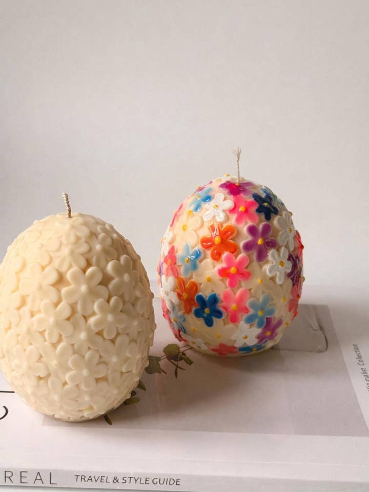 Floral Easter Egg Candle - Easter / Spring Decorations for wholesale by The lines studio