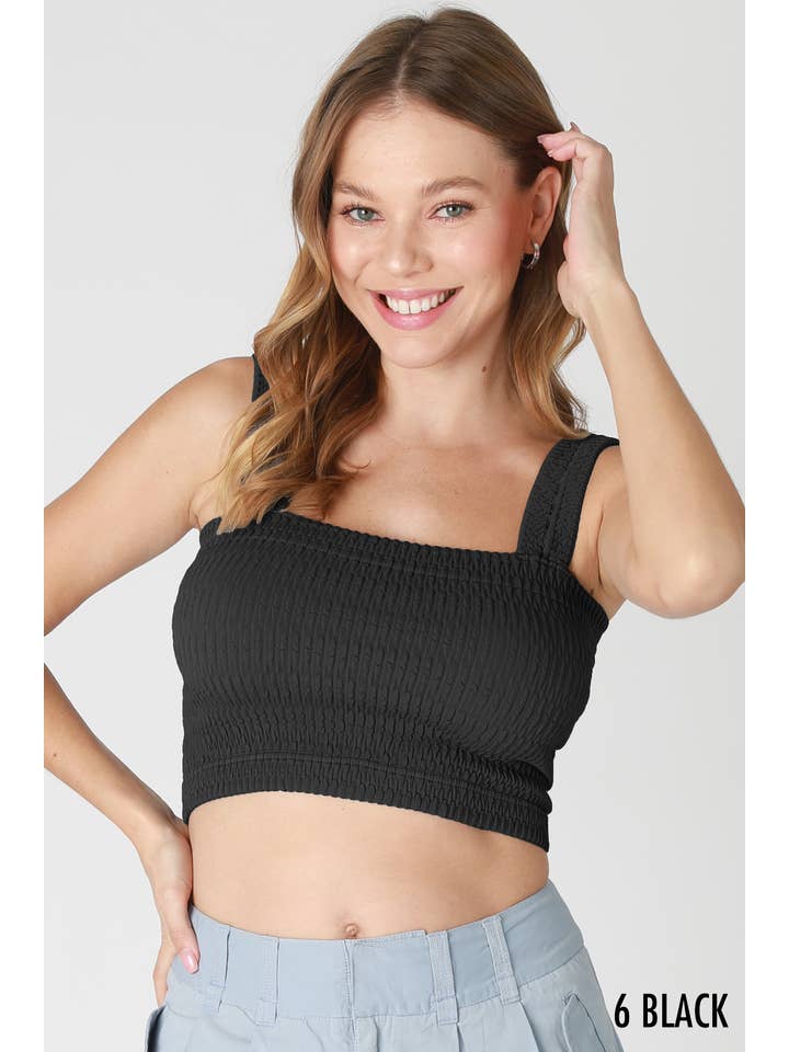 NIKIBIKI - Wholesale Knit Top - Women's - NS8255 - Shirred Square Neck Crop Top24