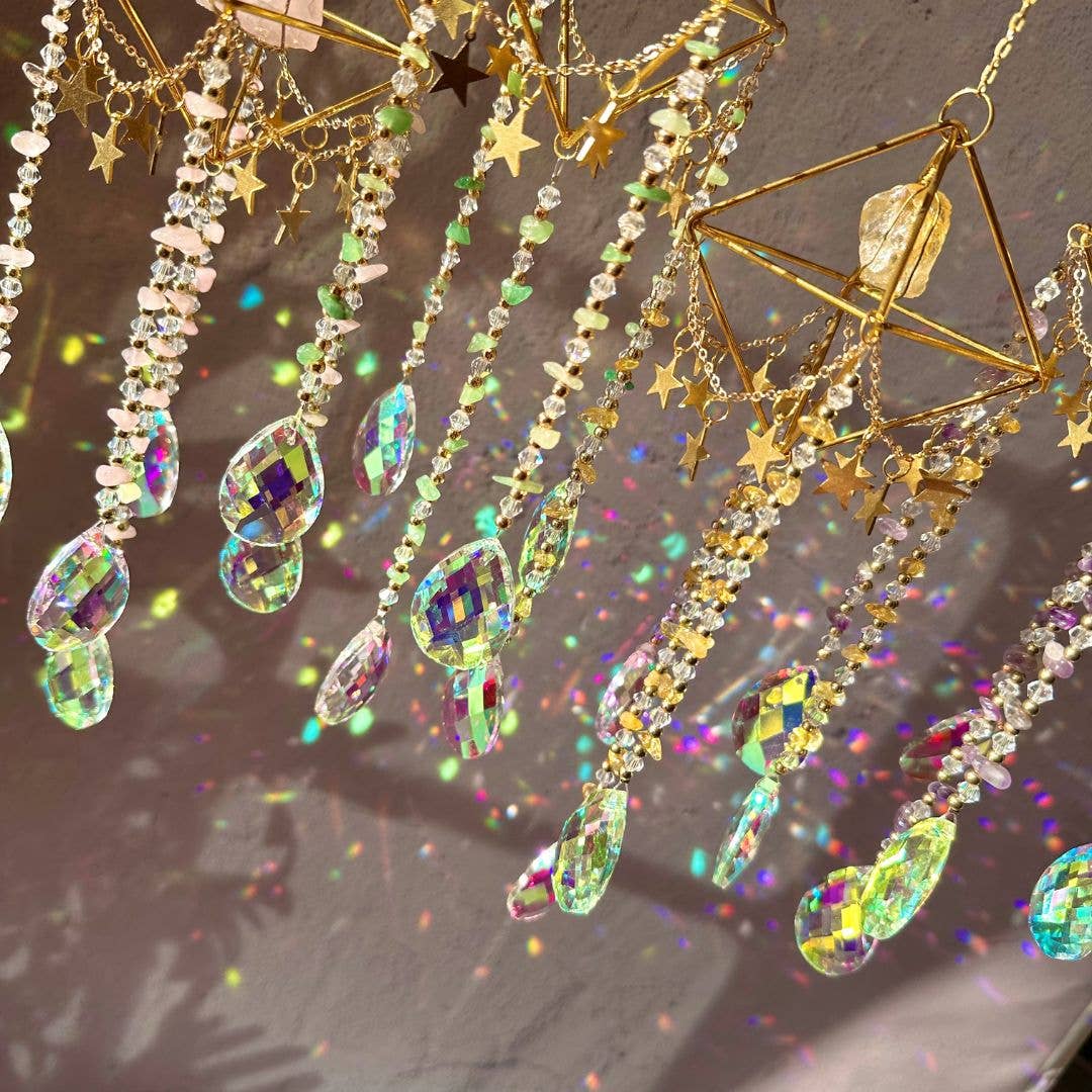 LilAryenne | Jewelry & Suncatchers – wholesale Suncatcher – Crystal Aura Suncatcher: Amethyst, Citrine, Rose Quartz, Fluorite - Gift6