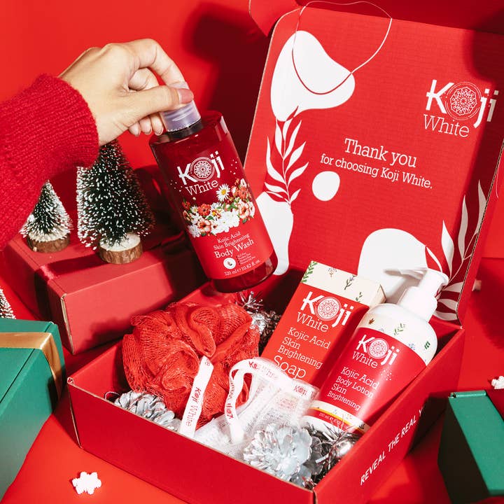 Koji White - Wholesale Bath & Body Set - Premium Box Set - Body Wash, Soap Bar and Body Lotion1