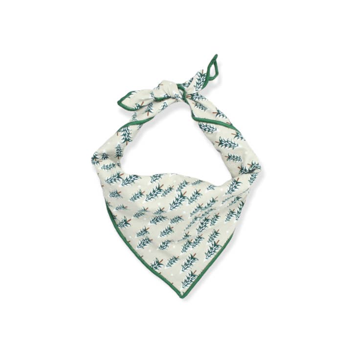 Dog Bandana, Dog Mom Gift, Pet Accessories, Fir Trees in Tan for wholesale by The Oxford Dog