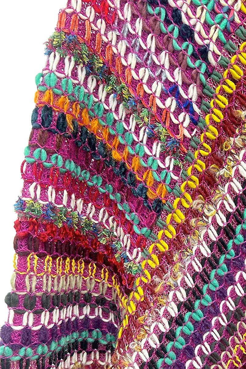 Boho Multi Crochet Knitted Pullover Poncho for wholesale on Faire3