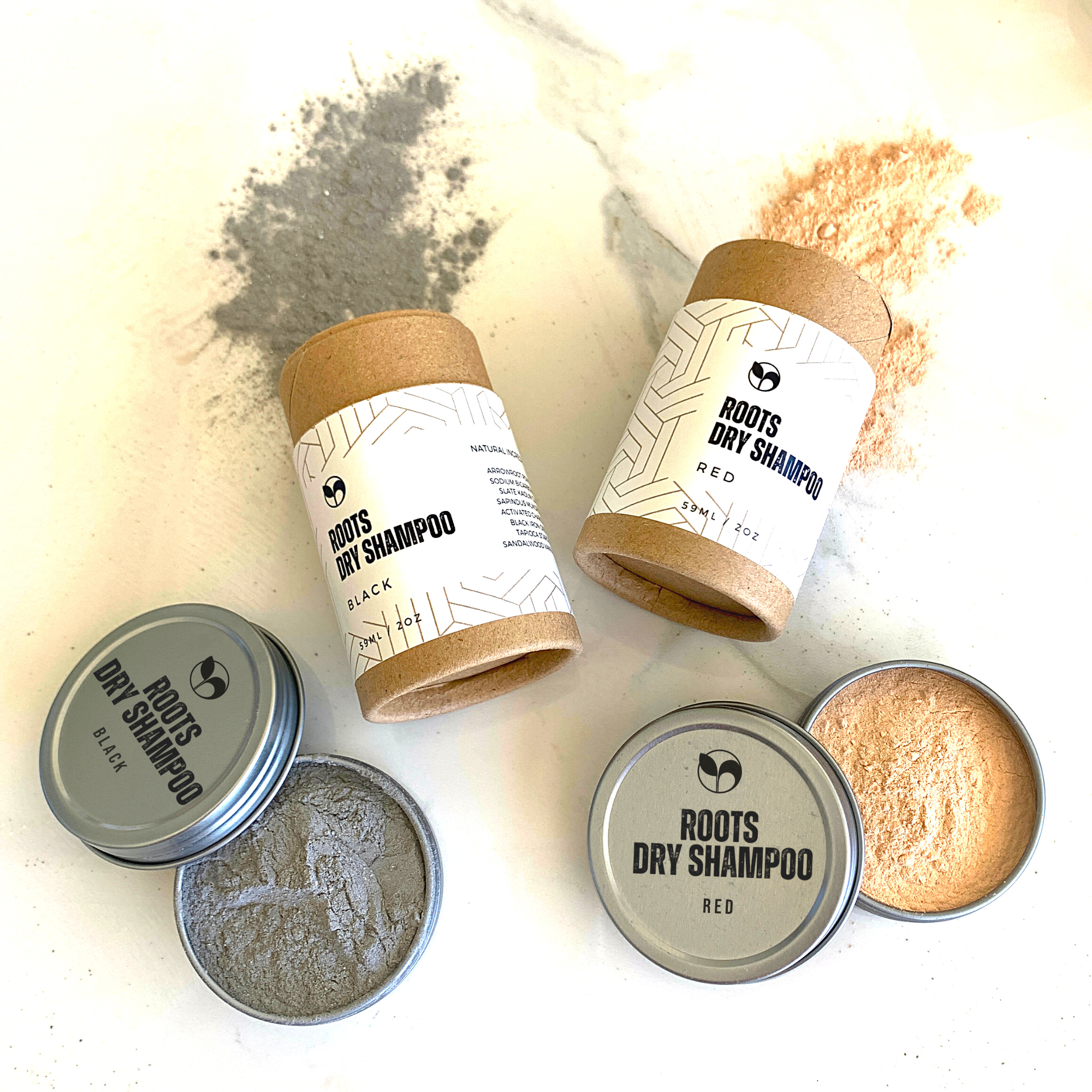 Scentcerae - Wholesale Dry Shampoo - Natural Roots Dry Shampoo bio-degradable shakers - 4 colors0