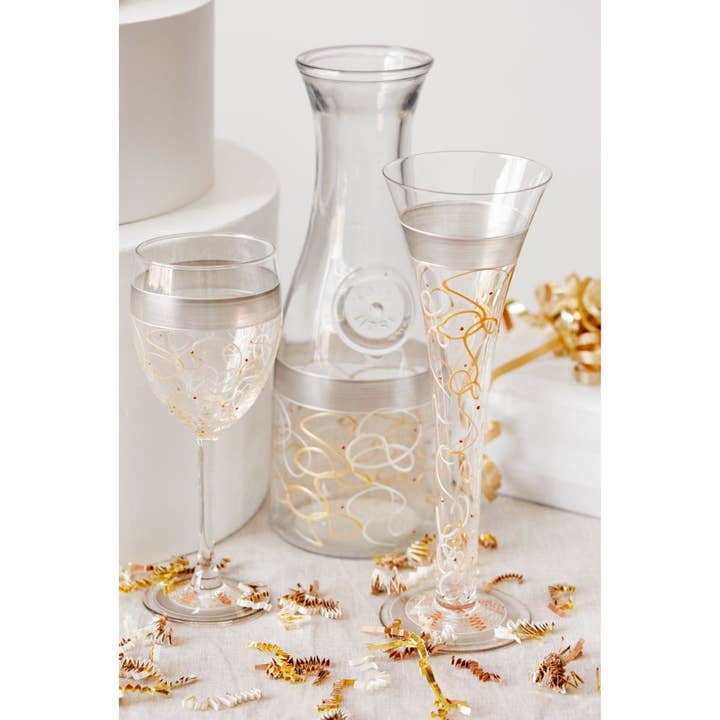 Golden Hill Studio - Wholesale Wine Glass - Celebration Streamers Wine Glasses4
