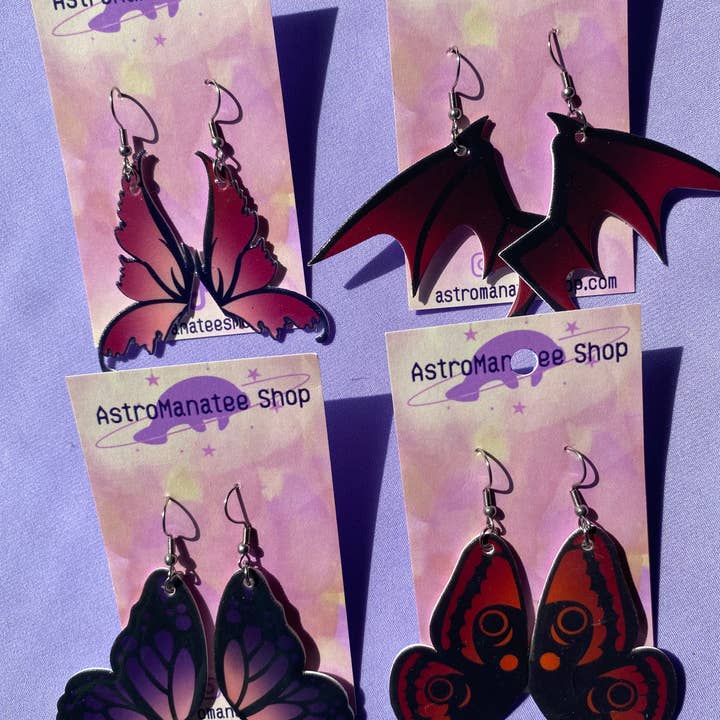 AstroManatee Shop - Wholesale Dangle Earrings - Butterfly Earrings // ren faire costume // cottagecore