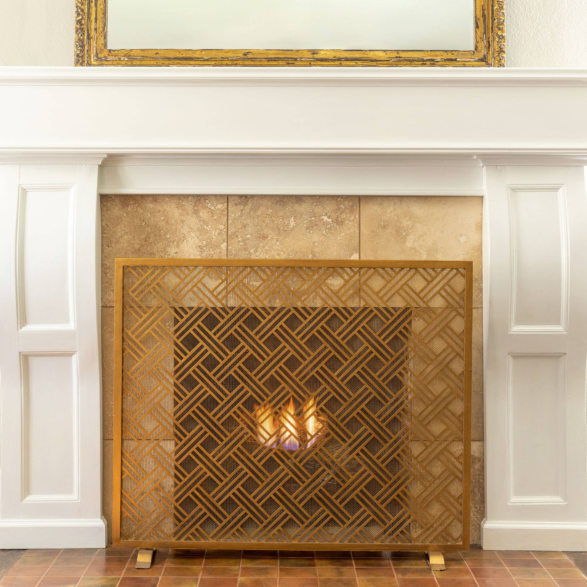 Park Hill Collection - Wholesale Fireplace Screen - Promo Park Hill Collection Cross Hatch Fire Screen1