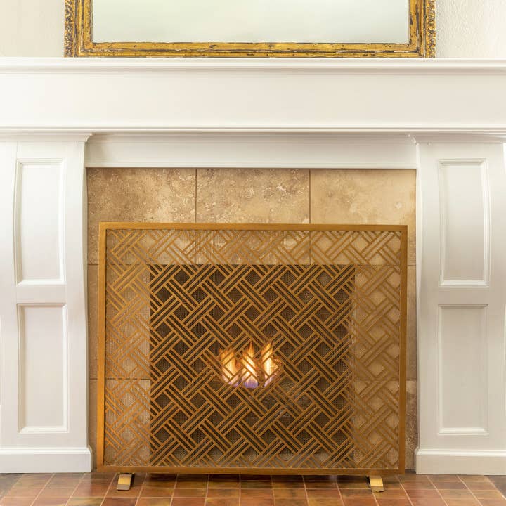 Park Hill Collection - Wholesale Fireplace Screen - Promo Park Hill Collection Cross Hatch Fire Screen1