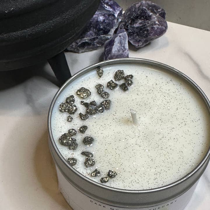 Fool's Gold Soy Crystal Candle for wholesale by The Dark Moon Apothecary