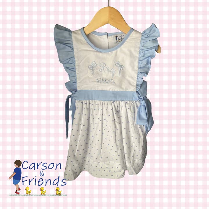 Carson e Amigos "Irmã Mais Velha" Vestido Azul com Padrão de Bolinhas Suíças por atacado de Carson & Friends