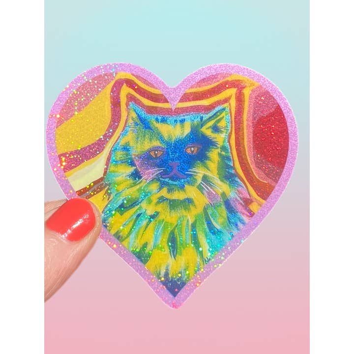 Astral Weekend - Wholesale Sticker - Rainbow Cat Glitter STICKER 3 Inch0