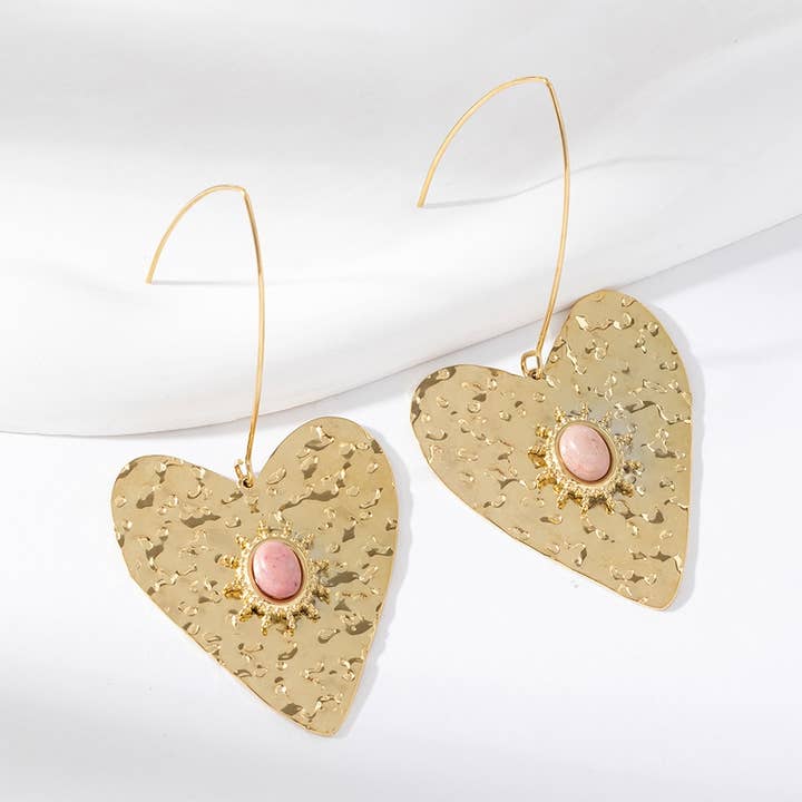 Pendientes dormilonas corazones - Sandrine para venta al por mayor de Lovelika