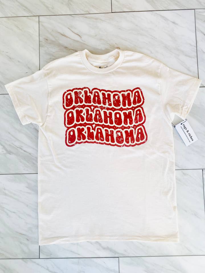 T-shirt Oklahoma rouge pour la vente par Lenny Lane
