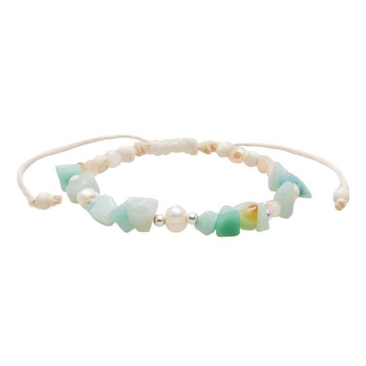 Lotus and Luna - Wholesale Beaded Bracelet - Teal Tide Sea Stone Bracelet