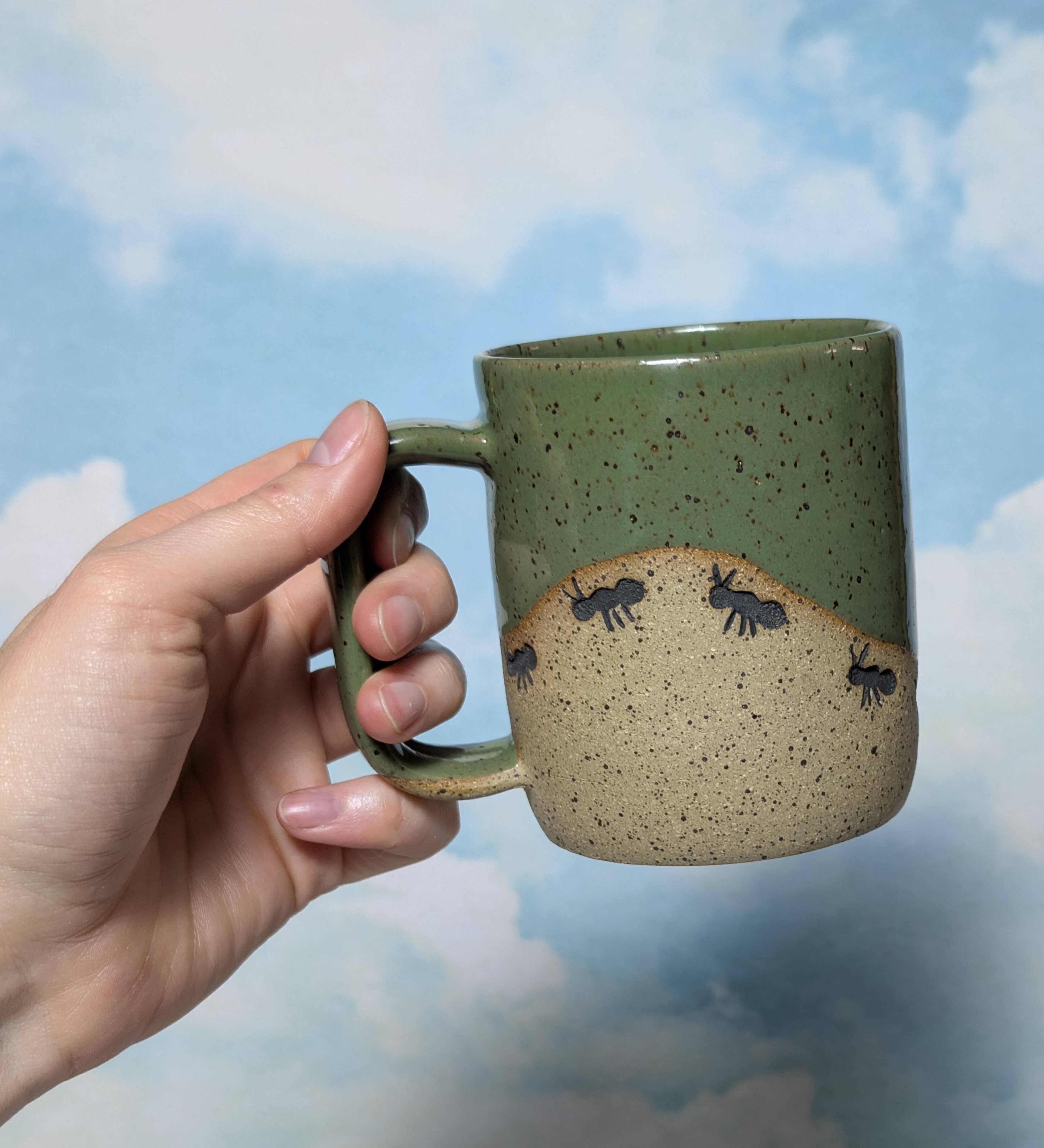 Osso Ceramics - Wholesale Coffee Mug - Ant Stamped Ceramic Mug, Ants on a Hill Mug5