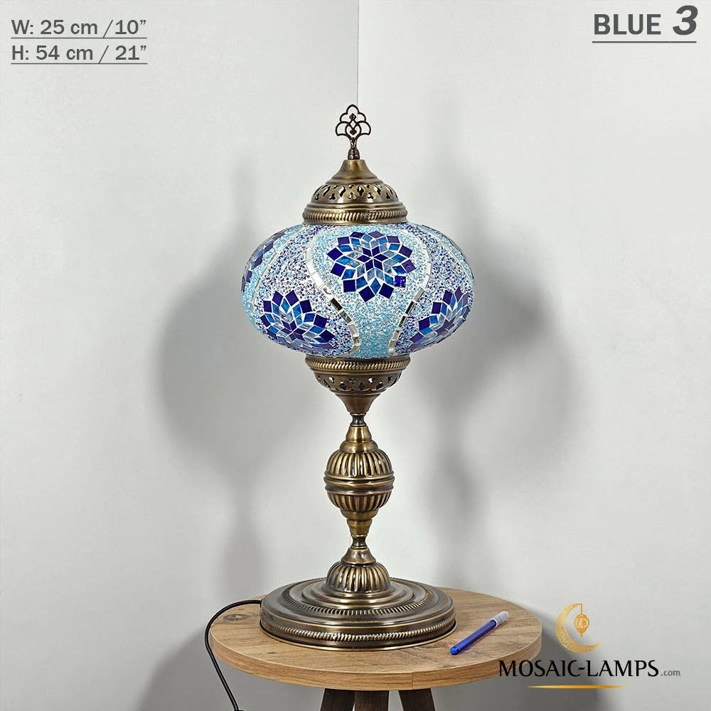 Mosaic Lamps - Wholesale Accent/Desk Lamp - 10+ Colors - Turkish Mosaic X Large Globe Table Lamp, Marrak8