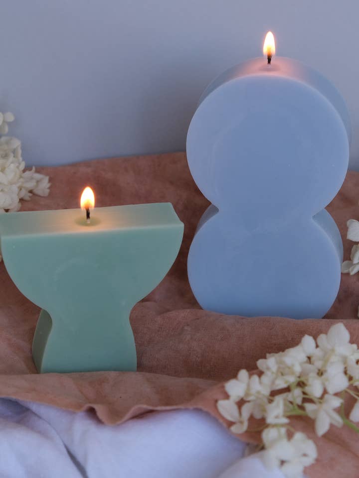 Juego de 2 velas geométricas para venta al por mayor de Nely Store
